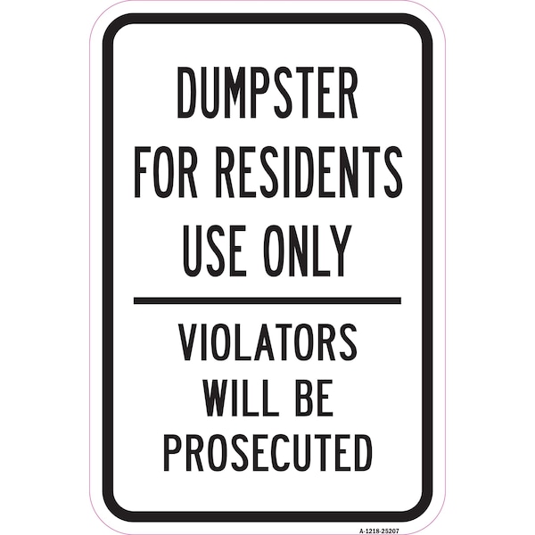 Signmission Safety Sign, 12 in Height, Aluminum, 18 in Length, 25207 A-1218-25207 - main